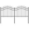 vidaXL Gartenzaun Woerden 240 x 140 cm Pulverbeschichteter Stahl Grau