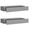 vidaXL Wandregale mit Schubladen 2 Stk. Grau 60x23,5x10 cm MDF