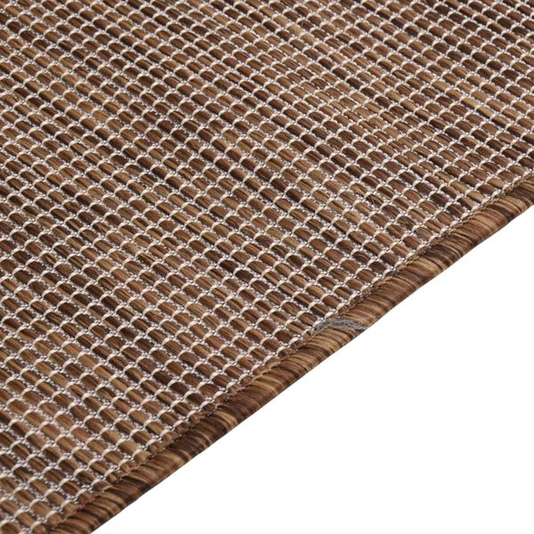 vidaXL Outdoor-Teppich Flachgewebe 100x200 cm Braun