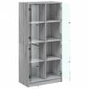 vidaXL Highboard mit Türen Grau Sonoma 68x37x142 cm Holzwerkstoff