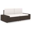 vidaXL Modulares 2-Sitzer-Sofa Poly Rattan Braun