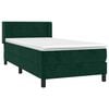 vidaXL Boxspringbett mit Matratze Dunkelgr&uuml;n 100x200 cm Samt