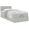 vidaXL Ottoman-Bett mit Matratze Hellgrau 90x200 cm Samt