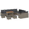 vidaXL Gartensofa-set 14 stk. Grau Poly-Rattan