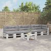 vidaXL Palettenkissen 7-tlg. Grau Stoff