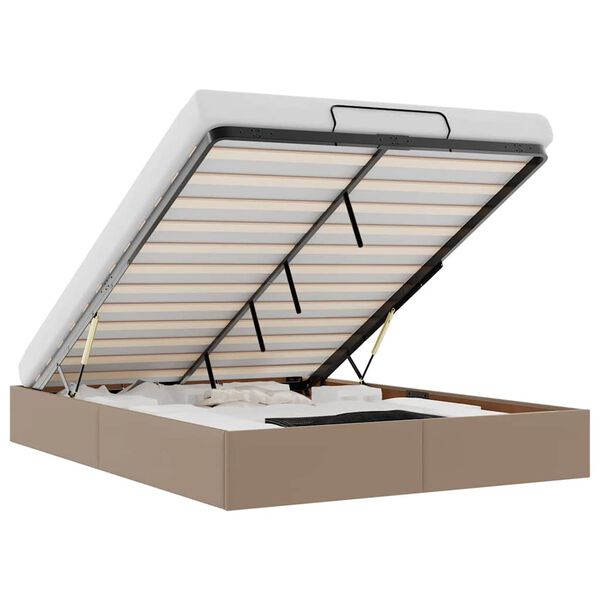 vidaXL Ottoman-Bett ohne Matratze Cappucino 140x200cm Kunstleder