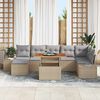 vidaXL Garten-Sofa-Set mit Speicher 8 pcs Beige Poly Rattan