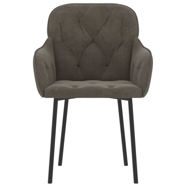 vidaXL Esszimmerstühle 2 Stk. Dunkelgrau Samt