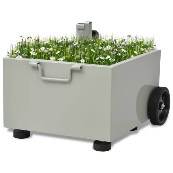 vidaXL Bepflanzbarer Sonnenschirmst&auml;nder Blumentopf Grau