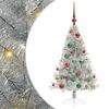 vidaXL K&uuml;nstlicher vorbeleuchteter Weihnachtsbaum Silber 120 cm PET