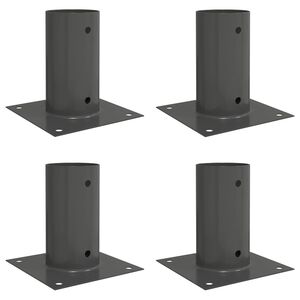vidaXL runder Bodenanker 4 Stk. Anthrazit 15 x 15 x 15 cm Metall