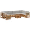 vidaXL Outdoor-Sofagarnitur mit Kissen 8 pcs Nat&uuml;rlich und Hellgrau