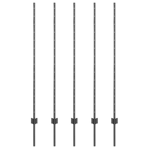 vidaXL Zaunpfosten 5 pcs Grau 140 cm Stahl