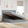 vidaXL Aufbewahrungsbett mit Matratze Hellgrau 160 x 200 cm Polyester