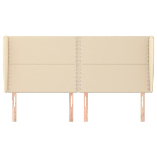 vidaXL Kopfteil mit Ohren Creme 163x23x118/128 cm Stoff