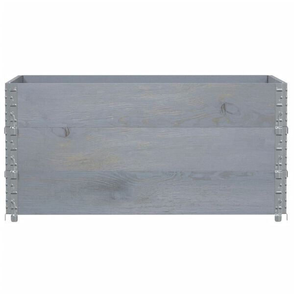 vidaXL Paletten-Aufsatzrahmen 3 Stk. Grau 120x80 cm Massivholz Kiefer