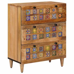 vidaXL Sideboard Natur 60 x 33 x 75 cm Massivholz Mango