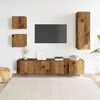 vidaXL 5-tlg. TV-Schrank-Set Wandmontage Altholz-Optik Holzwerkstoff