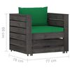 vidaXL 6-tlg. Garten-Lounge-Set mit Kissen Grau Impr&auml;gniertes Holz