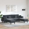 vidaXL Sofa mit Kissen 3 pcs Dunkelgrau Samt