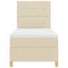 vidaXL LED Boxspringbett mit Matratze Creme 90 x 200 cm Stoff