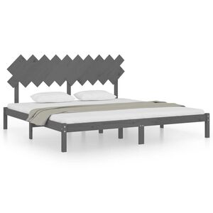 vidaXL Massivholzbett Grau 200x200 cm
