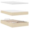 vidaXL Ottoman-Bett mit Matratze & LEDs Creme 120x200 cm Stoff