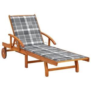 vidaXL Sonnenliege mit Auflage Akazie Massivholz