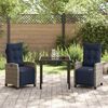vidaXL Garten Essgruppe mit Kissen 3 pcs Grau Poly-Rattan