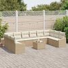 vidaXL Sofa Set mit Kissen 11 pcs Beige Poly Rattan