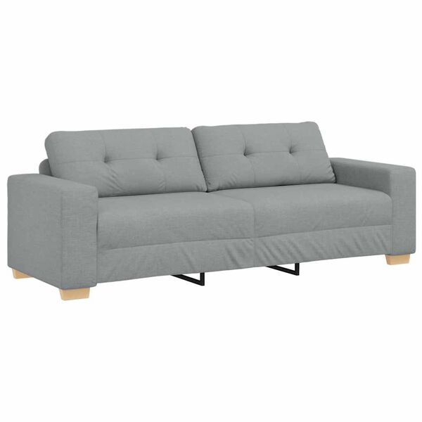 vidaXL 3-Sitzer-Sofa Hellgrau 180 cm Stoff