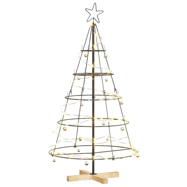 vidaXL Weihnachtsdeko mit Ständer Schwarz 125 cm Stahl