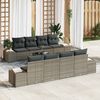 vidaXL Garten-Sofa-Set mit Kissen mit Speicher 8 pcs Grau Poly-Rattan
