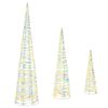 vidaXL Weihnachtsbaum 3 Stk. Warmwei&szlig; 20 x 20 x 80 cm PET 90 LEDs