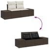 vidaXL Gartensofa-set mit Speicher 3 pcs Braun und Creme Poly-Rattan