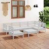 vidaXL 7-tlg. Garten-Lounge-Set Massivholz Kiefer Wei&szlig;