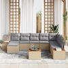 vidaXL Gartensofa-set mit Kissen 9 pcs Beige Poly Rattan