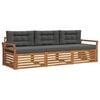 vidaXL Outdoor-Sofagarnitur 3 stk. Natur und Anthrazit