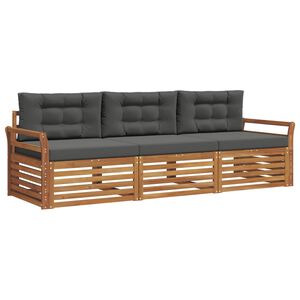 vidaXL Outdoor-Sofagarnitur 3 stk. Natur und Anthrazit