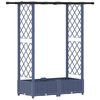 vidaXL Hochbeet mit Rankgitter und Dach Grau 122,5 x 40 x 121 cm PP