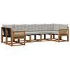 vidaXL Outdoor-Sofagarnitur mit Kissen 7 pcs Nat&uuml;rlich und Hellgrau