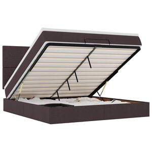 vidaXL Ottoman-Bett mit Matratze Dunkelbraun 160x200 cm Stoff