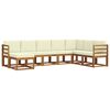 vidaXL Outdoor-Sofagarnitur 8 stk. Natur und Creme