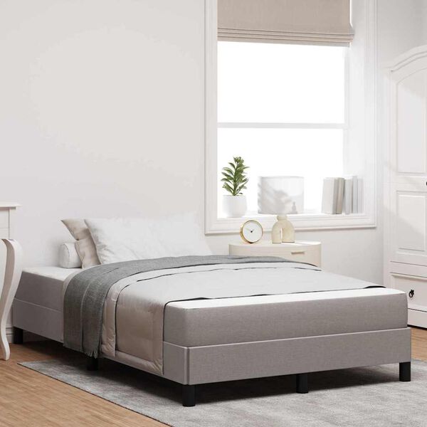 vidaXL Boxspringbett mit Matratze Taupe 120 x 190 cm Stoff