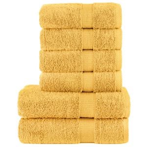 vidaXL 6 tlg. Premium-Handtuch-Set SOLUND Golden 600 g/m&sup2;