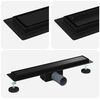 vidaXL 2 in 1 Duschabfluss Schwarz 50 cm Edelstahl 304