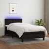 vidaXL Boxspringbett mit Matratze & LED Schwarz 100x200 cm Stoff