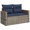 vidaXL 8-tlg. Garten-Sofagarnitur mit Kissen Grau Poly Rattan