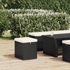 vidaXL Hocker mit Kissen Schwarz 40x30x40 cm Poly Rattan