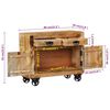 vidaXL Sideboard 80x30x65 cm Massives Raues Mangoholz
